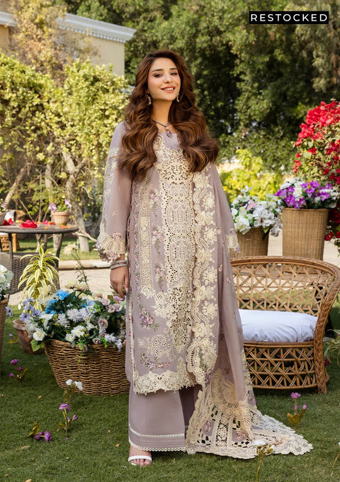 Elaf Luxury Lawn Unstitched Embroidered Collection with Cottom net Dupatta - ELM-1A RAHA