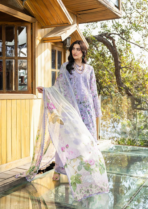Elaf Premium Lawn Embroidered 3 Piece Unstitched - ERC-6B IRIS