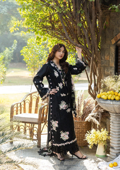 Elaf Premium - 3-piece luxury unstiched embroidered dress- dhannk dress with Pashimna Shawl (ELY-2B)
