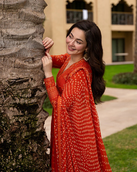 FAIZA SAQLAIN - 3PC LAWN EMBROIDERED SHIRT WITH Denisa Chunri Duppatta