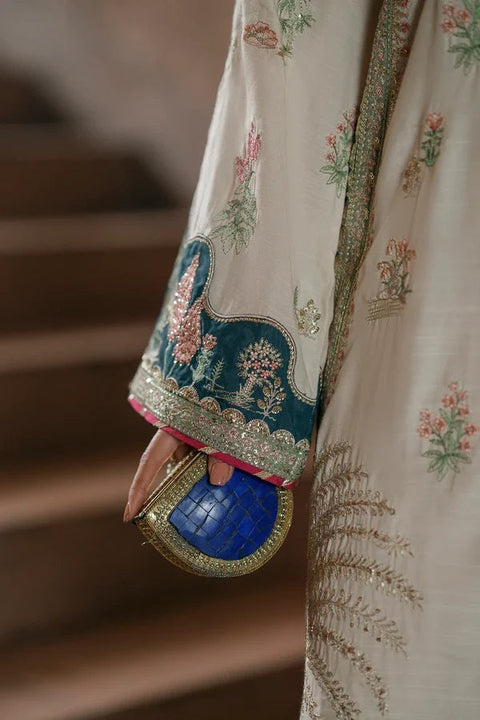 ETHNIC -  Luxury Silk Embroidered 3Pc Unstitched Suit Nainpreet