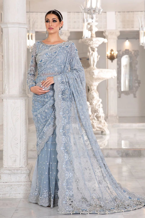 Maria B. Couture Sky Blue SAREE - MC-040