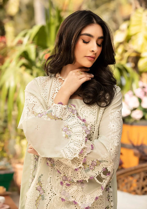 Elaf Luxury Lawn Unstitched Embroidered Collection with Cottom net Dupatta - ELM-1B SANAA