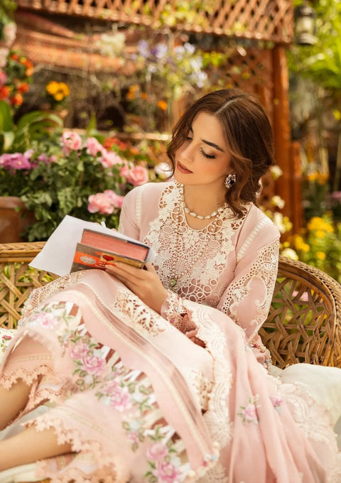 Elaf Luxury Lawn Unstitched Embroidered Collection with Cottom net Dupatta - ELM-2A MAHGUL
