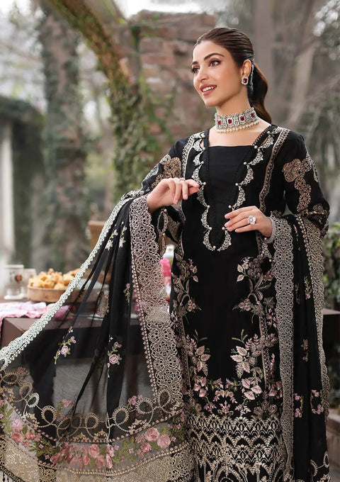 KAHF - 3PC LAWN EMBROIDERED SHIRT WITH COTTON NET EMBROIDERED DUPATTA AND TROUSER - KFL-06 NOOR