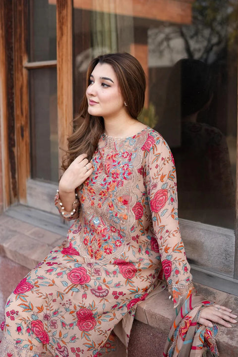 Aneelas - Luxury Lawn Embroidered 3 Piece Unstitched - ACL-EID-08