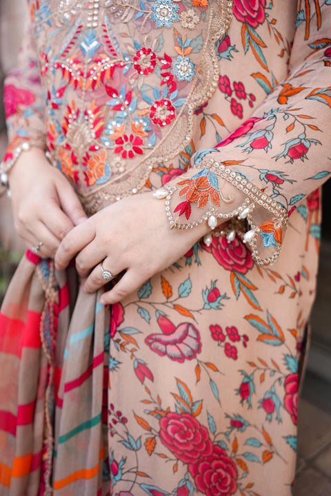 Aneelas - Luxury Lawn Embroidered 3 Piece Unstitched - ACL-EID-08