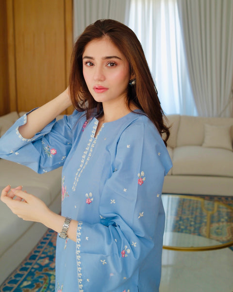 URGE - 2PC LAWN EMBROIDERED SHIRT AND EMBROIDERED TROUSER - AQR