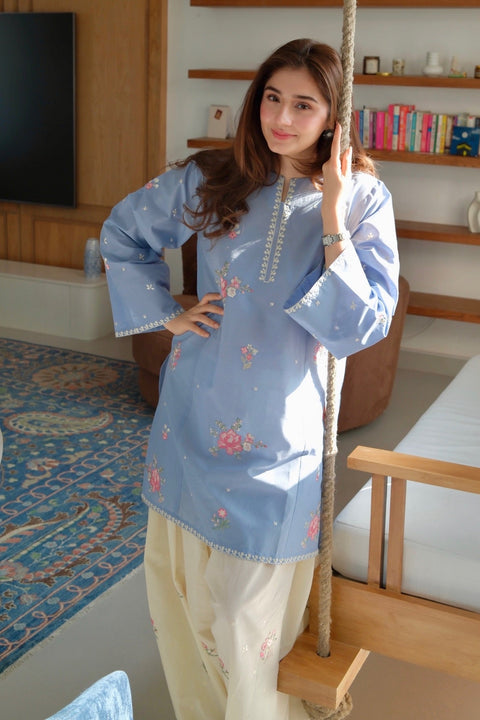URGE - 2PC LAWN EMBROIDERED SHIRT AND EMBROIDERED TROUSER - AQR