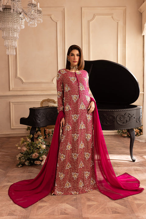 JAZMIN Wedding Chiffon Embroidered Unstitched Collection  ML-01