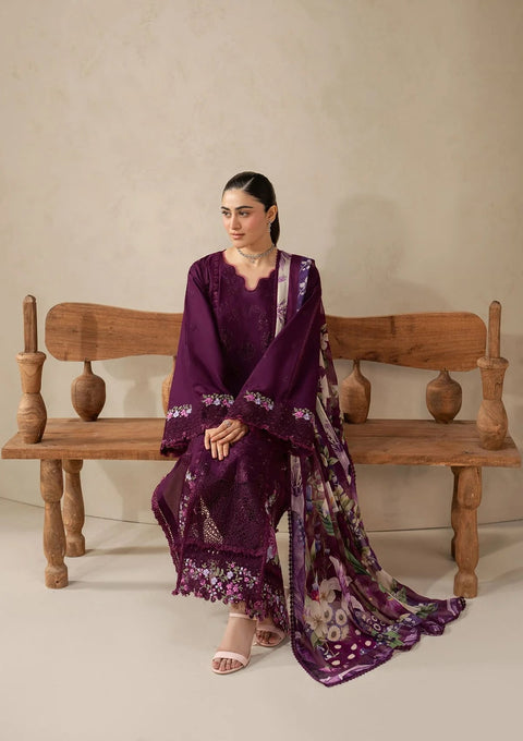 Elaf Premium - 3-piece luxury unstiched embroidered dress- (EHC-2B)