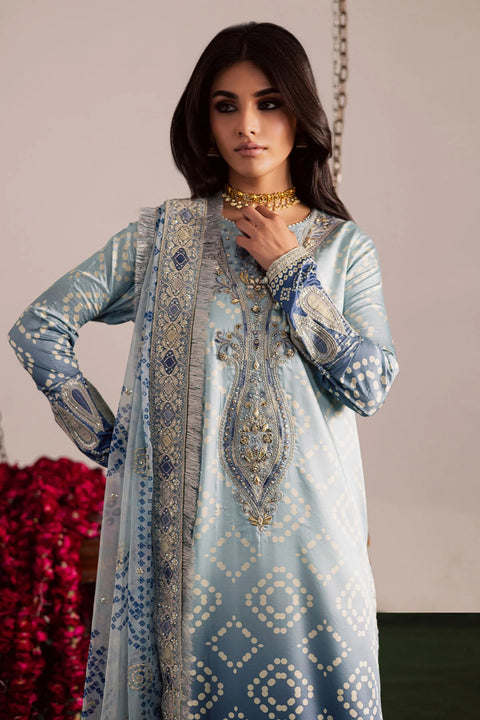 NUREH - 3PC LAWN EMBROIDERED SHIRT WITH MANAAR PRINTED DUPATTA AND TROUSER - NP-698