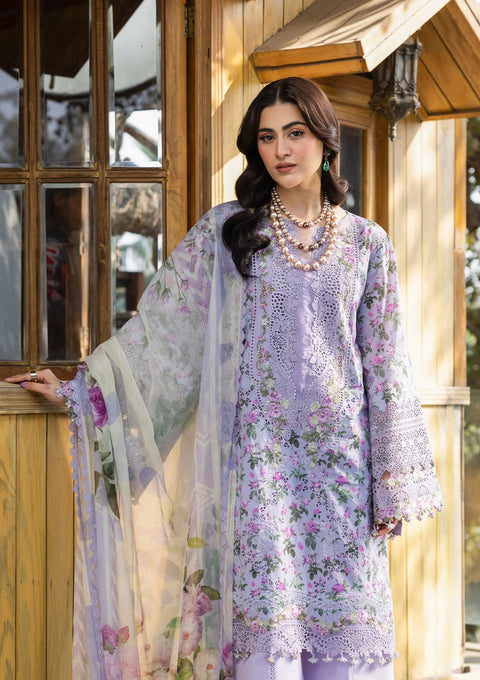 Elaf Premium Lawn Embroidered 3 Piece Unstitched - ERC-6B IRIS
