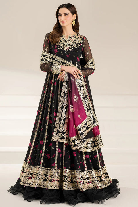 Farasha - Luxury Lawn Embroidered 3 Piece Unstitched - Fuchsia Night
