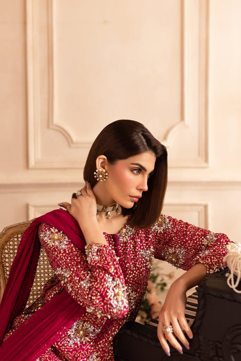 JAZMIN Wedding Chiffon Embroidered Unstitched Collection  ML-01