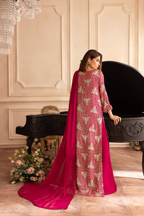 JAZMIN Wedding Chiffon Embroidered Unstitched Collection  ML-01