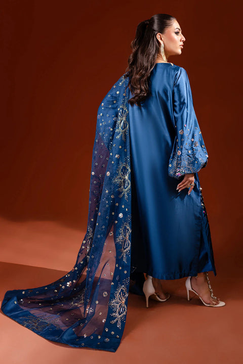 Nureh - 3PC UNSTITCHED SILK EMBROIDERED WITH EMBROIDERED DUPATTA AND TROUSER - NP-486