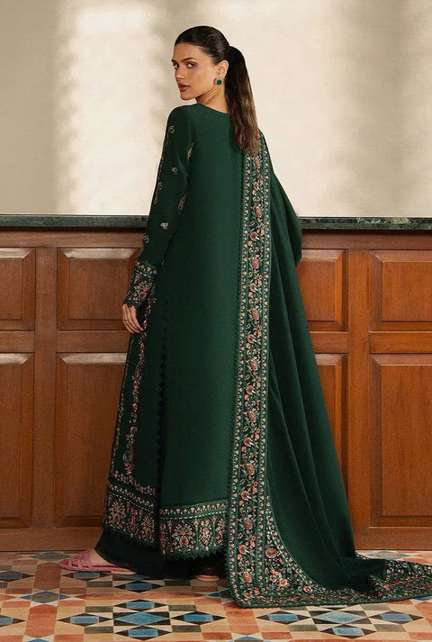 Afrozeh  - 3-piece luxury unstiched embroidered dress- dhannk dress with Pashimna Shawl