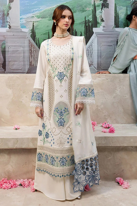Winter Collection - Mahnur - Embroidered Marina Shirt Embroidered Dupatta Unstitched 3Pc Cecilia-01