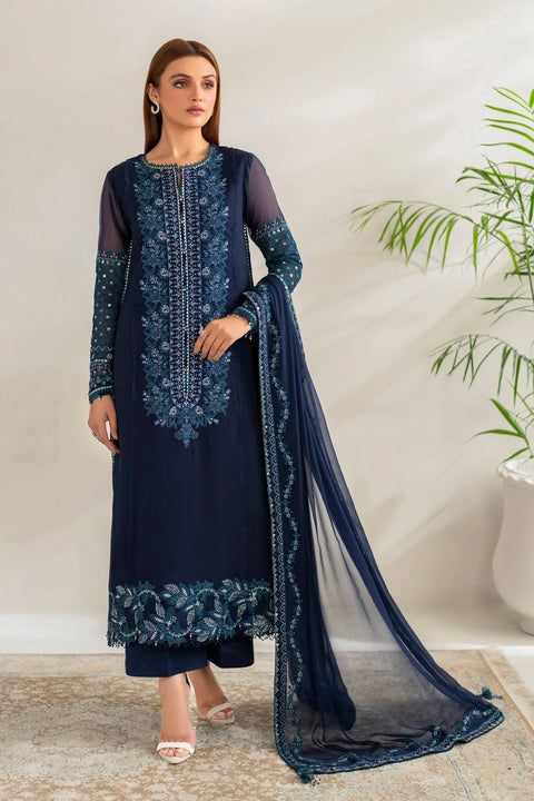 SAPPHIRE - 3PC CHIFFON EMBROIDERED WITH EMBROIDERED DUPATTA - Xenia