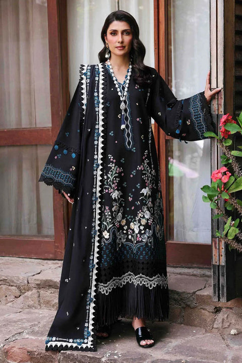REPUBLIC WOMEN'S WEAR - 3PC DHANAK EMBROIDERED SHIRT WITH DHANAK EMBROIDERED SHAWL AND EMBROIDERED TROUSER - KPR- RPT#5B - Zaraé