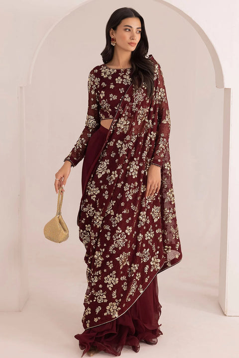 Jazmine Embroidered Chiffon Suits Unstitched 3 Piece - SM - Festive Collection