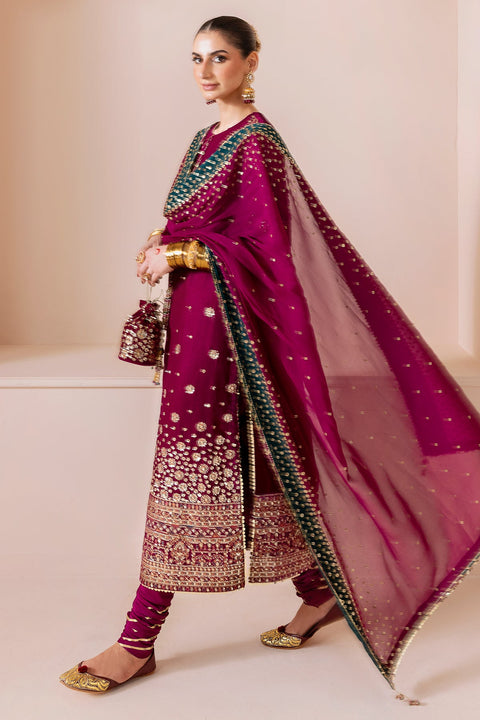 JAZMIN - 3PC VELVET EMBROIDERED SHIRT WITH CHIFFON EMBROIDERED DUPATTA AND TROUSER -CVF D-02