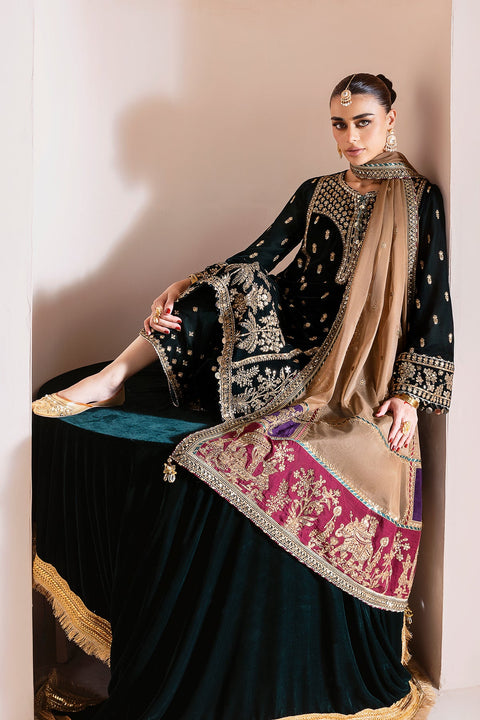 JAZMIN - 3PC Embroidered Velvet Formal CVF D-01