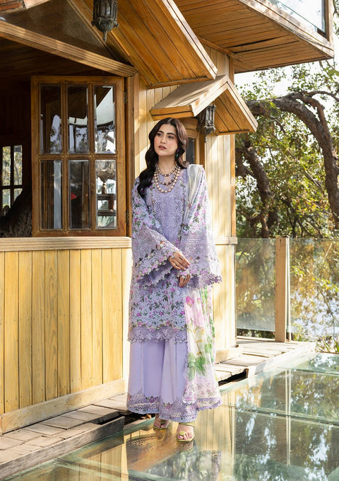 Elaf Premium Lawn Embroidered 3 Piece Unstitched - ERC-6B IRIS