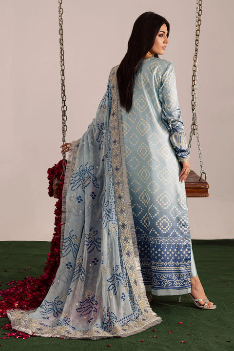 NUREH - 3PC LAWN EMBROIDERED SHIRT WITH MANAAR PRINTED DUPATTA AND TROUSER - NP-698