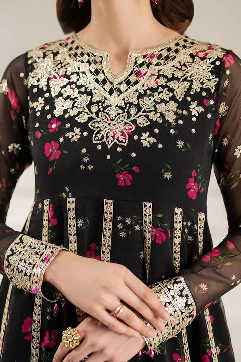 Farasha - Luxury Lawn Embroidered 3 Piece Unstitched - Fuchsia Night
