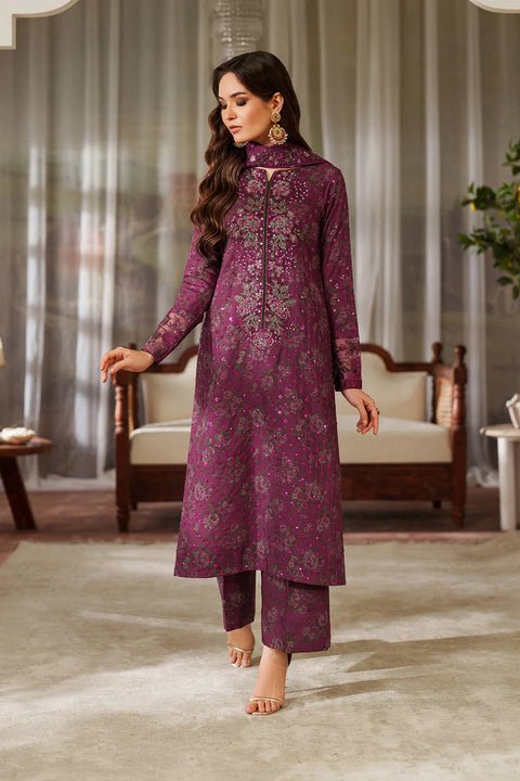 IZNIK - 3 Piece Unstitched Embroidered Lawn Suit : UE-538