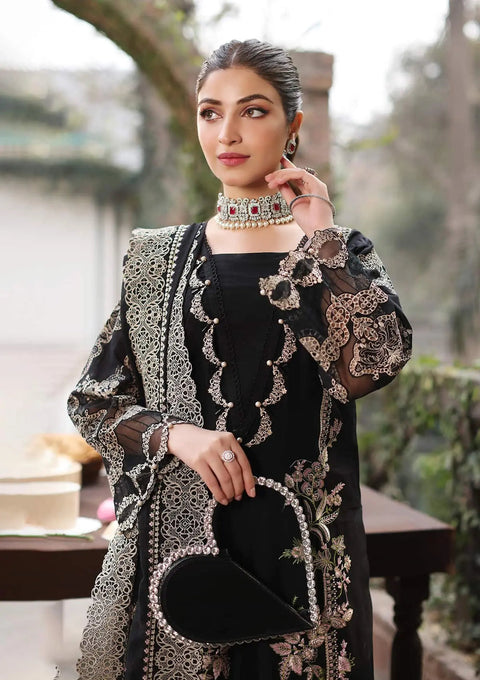 KAHF - 3PC LAWN EMBROIDERED SHIRT WITH COTTON NET EMBROIDERED DUPATTA AND TROUSER - KFL-06 NOOR