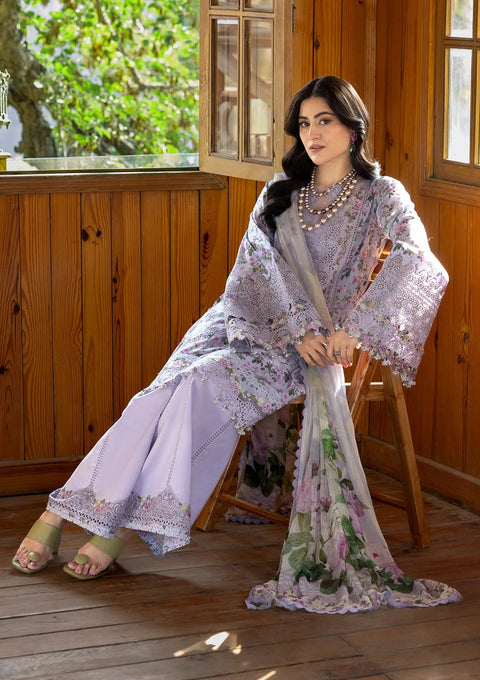 Elaf Premium Lawn Embroidered 3 Piece Unstitched - ERC-6B IRIS