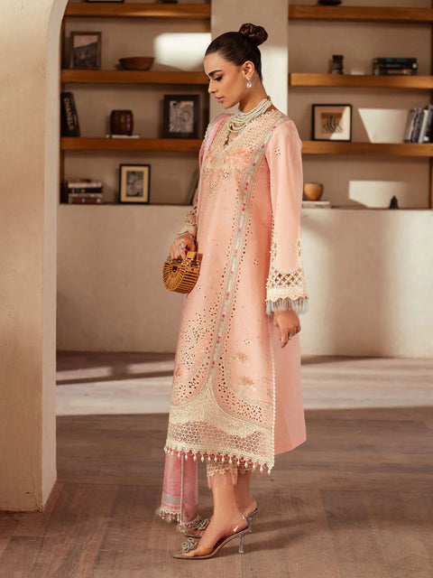 BIN ILYAS LUXURY LAWN- 3PCS Embroidered Lawn Suits Unstitched -91 - B