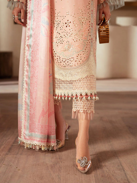 BIN ILYAS LUXURY LAWN- 3PCS Embroidered Lawn Suits Unstitched -91 - B