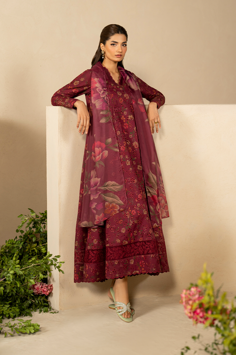 IZNIK - 3 PCS Chickenkar Embroidered Lawn Collection - EFL-10