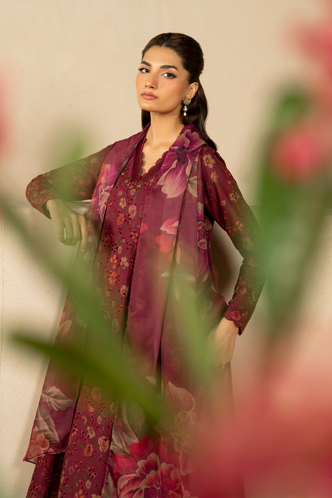 IZNIK - 3 PCS Chickenkar Embroidered Lawn Collection - EFL-10