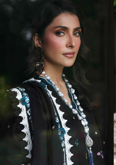 REPUBLIC WOMEN'S WEAR - 3PC DHANAK EMBROIDERED SHIRT WITH DHANAK EMBROIDERED SHAWL AND EMBROIDERED TROUSER - KPR- RPT#5B - Zaraé