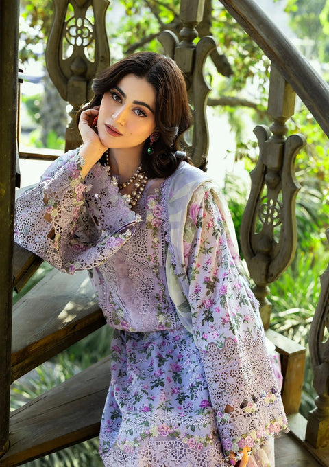 Elaf Premium Lawn Embroidered 3 Piece Unstitched - ERC-6B IRIS