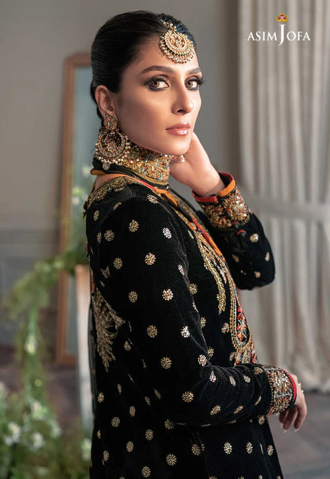 ASIM JOFA - 3PC VELVET EMBROIDERED SHIRT WITH NET EMBROIDERED DUPATTA AND TROUSER - KPR1835