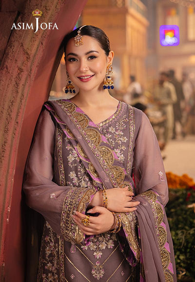 ASIM JOFA - Unstitched Embroidered Chiffon Suit | FLS-1