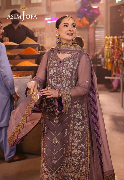 ASIM JOFA - Unstitched Embroidered Chiffon Suit | FLS-1