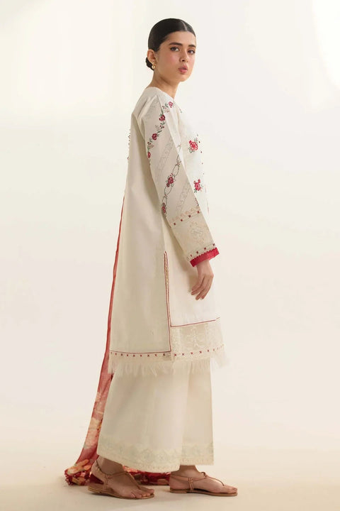 ZARA SHAH JAHAN - 3PC LAWN EMBROIDERED SHIRT WITH PRINTED DUPATTA AND TROUSER - 72