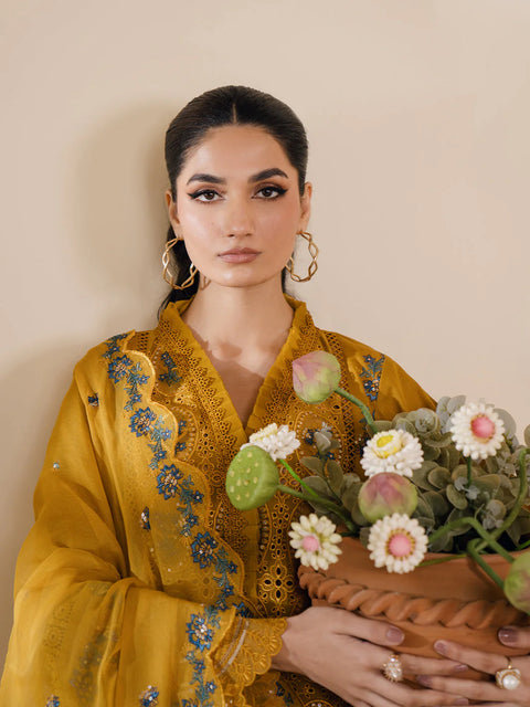 BIN ILYAS - 3PC Embroidered Lawn Suits Unstitched - Luxury Collection - AZLIN