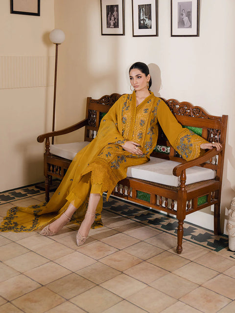BIN ILYAS - 3PC Embroidered Lawn Suits Unstitched - Luxury Collection - AZLIN