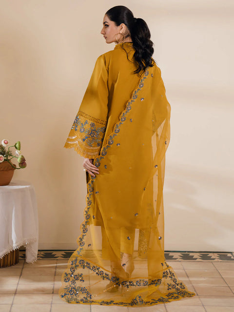 BIN ILYAS - 3PC Embroidered Lawn Suits Unstitched - Luxury Collection - AZLIN