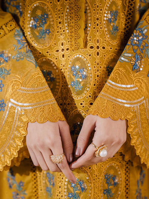 BIN ILYAS - 3PC Embroidered Lawn Suits Unstitched - Luxury Collection - AZLIN