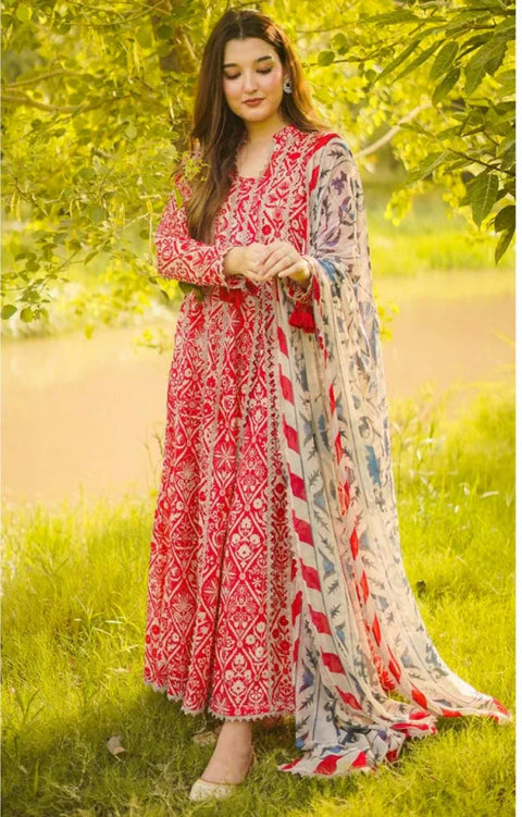 Aneelas - Luxury Lawn Embroidered 3 Piece Unstitched - RD-02