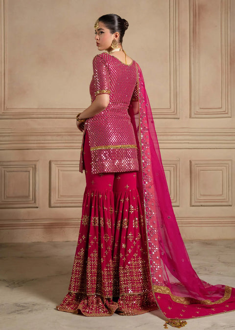 LAJ - Luxury Chiffon Embroidered 3Pc Unstitched Suit - GULABEEN
